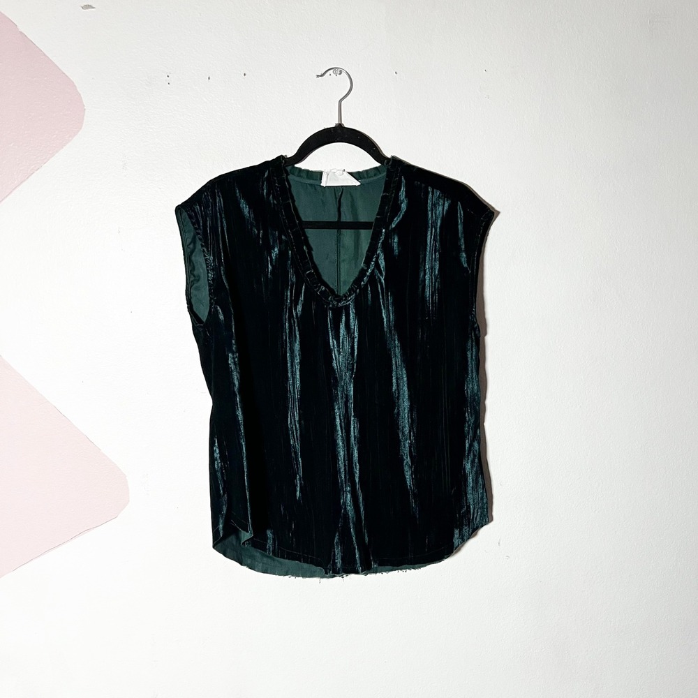 Dear John Velvet Top Womens Small Forest Green Velour Fairy